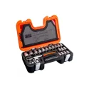 JUEGO DE DADOS Y ACCESORIOS MILIMETRICOS CON RACHET 1/2″ 24PZAS S240 BAHCO